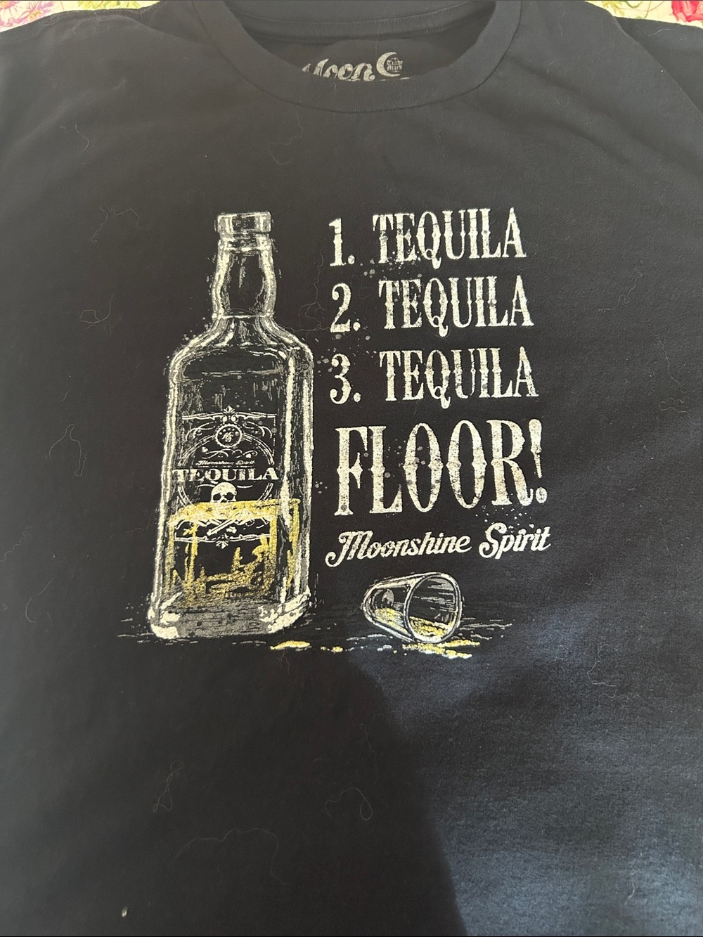 Moonshine Spirit Black Short Sleeve Tequila Graphic Tee